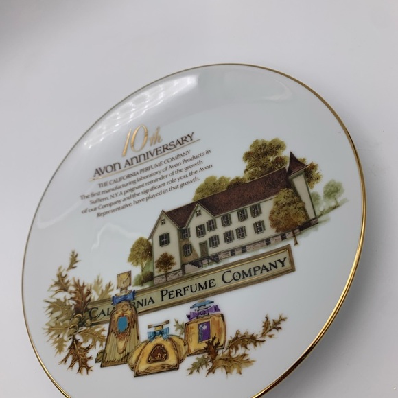 Avon 10th Anniversary 1987 Fine Porcelain Plate California Perfume Company 22k - Picture 9 of 12